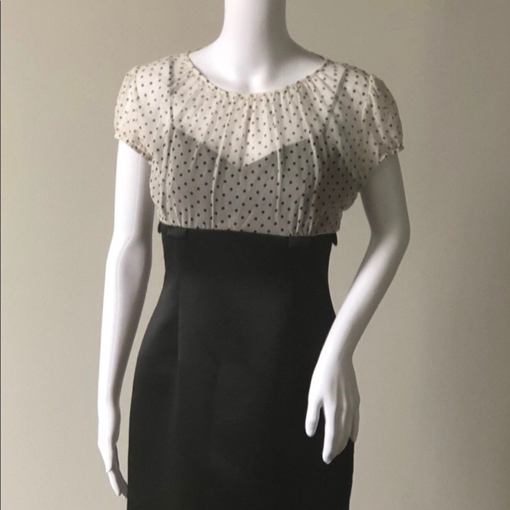 Like new Beautiful Tahari Polka dot top & black dress sz 10 LBD